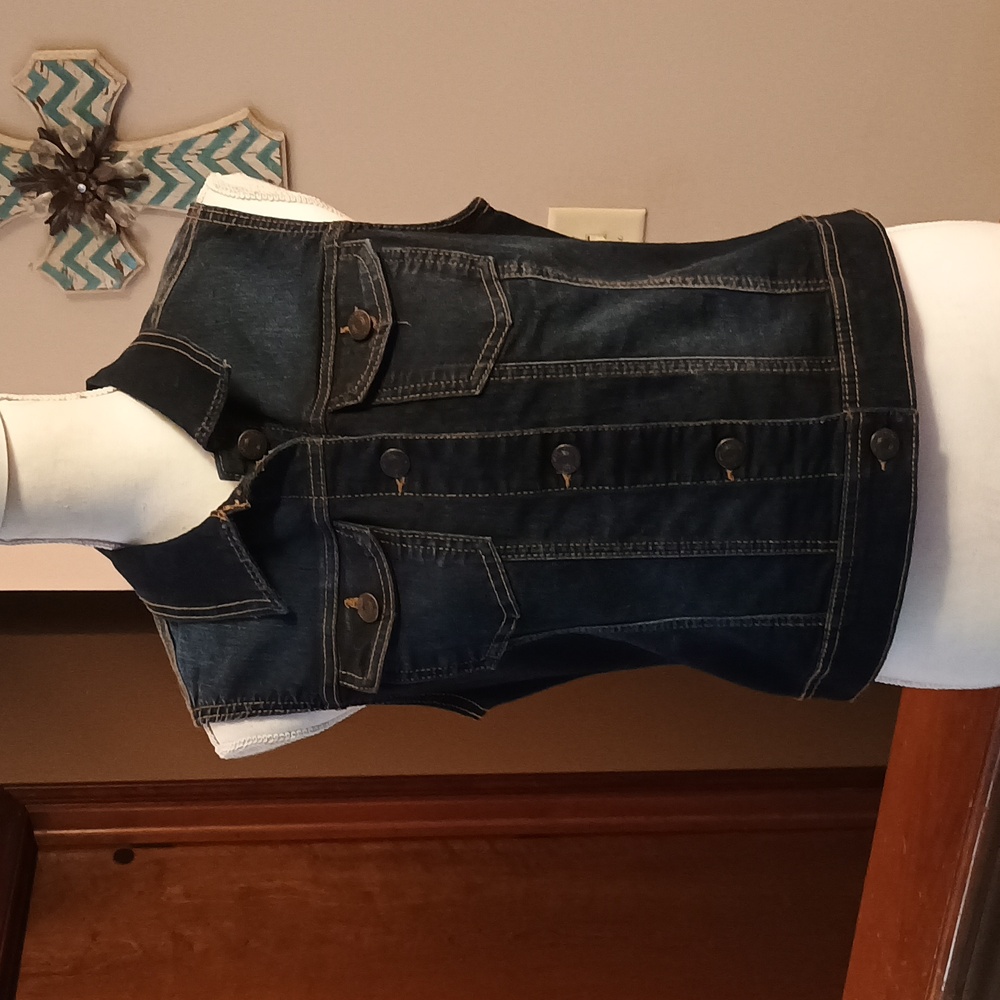 Denim Western Sleeveless Top